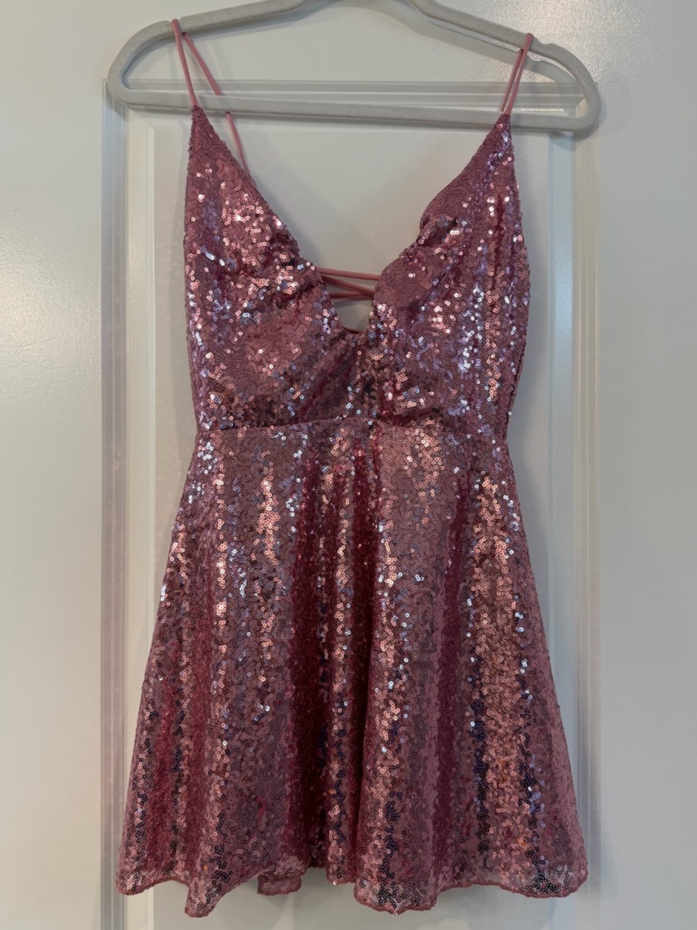 Pink Sequin Mini Dress- XS